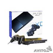 Продам игр. приставку Sony Playstation2 slim black + 50игр + 2дж + 1кп
